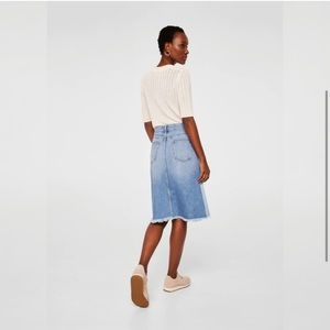 NWOT Mango Combined Design Denim Skirt